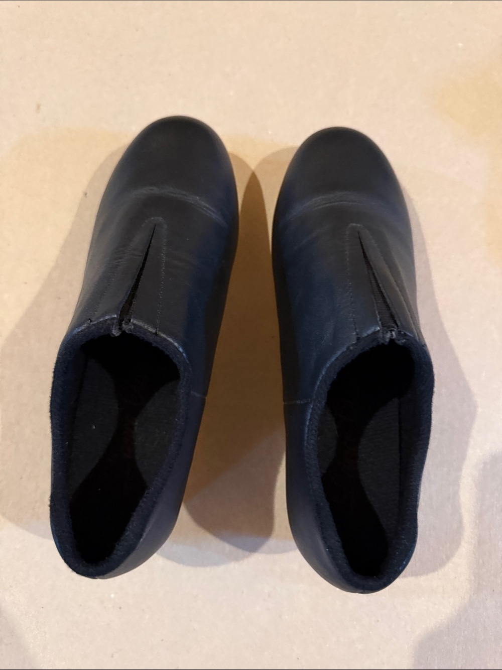 Black Slip-On Leather TAP SHOES